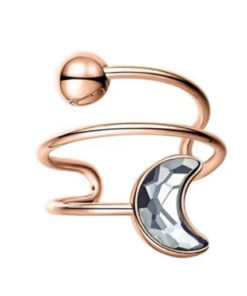 Nhẫn Saga 00123-RGBK-JZ Đính Đá Swarovski – Thép Không Gỉ – Mạ Vàng Hồng